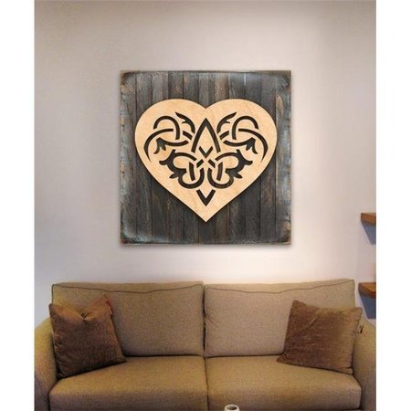 DESIGNOCRACY Designocracy 953166-18 Heart Block Decor - Celtic Spiral Heart Art on Board 953166-18